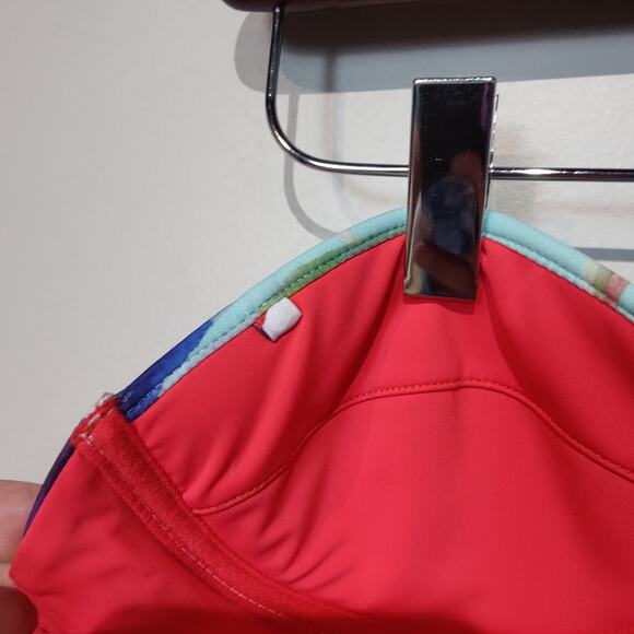 NWOT Mara Hoffman Sz S Marimba Lattice One Piece Swimsuit Strapless Cut Out - Picture 6 of 8